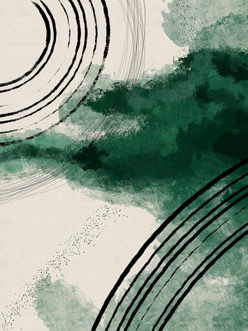 Emerald Dust White Modern Wood Framed Art Print with Double Matting by Holman, Nicholas