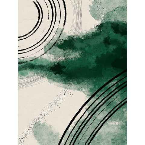 Emerald Dust Black Modern Wood Framed Art Print by Holman, Nicholas