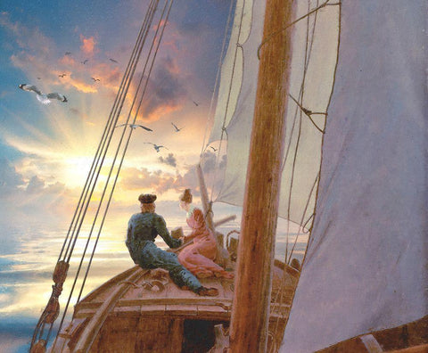 Young Love Black Ornate Wood Framed Art Print with Double Matting by Hunziker, Steve