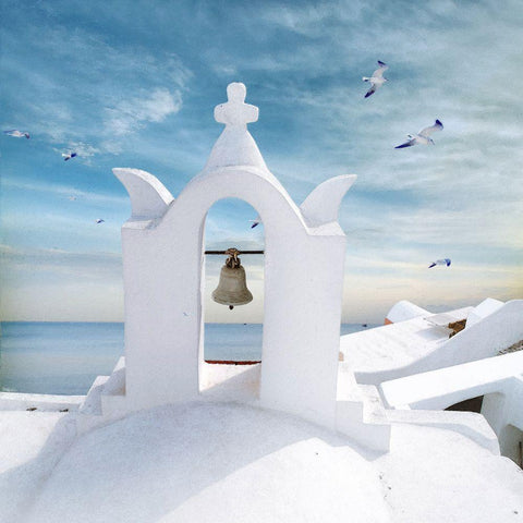 Grecian Blue II Black Ornate Wood Framed Art Print with Double Matting by Hunziker, Steve