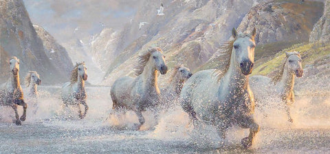 Spirited Splashers White Modern Wood Framed Art Print with Double Matting by Hunziker, Steve