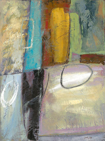 Cool Jazz White Modern Wood Framed Art Print with Double Matting by Joy, Julie