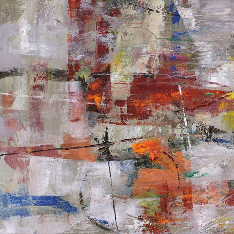 Buffalo Hunt I White Modern Wood Framed Art Print with Double Matting by Joy, Julie