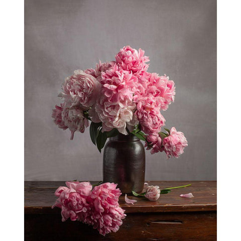 Layers of Pink Black Modern Wood Framed Art Print with Double Matting by Maclean, Leah