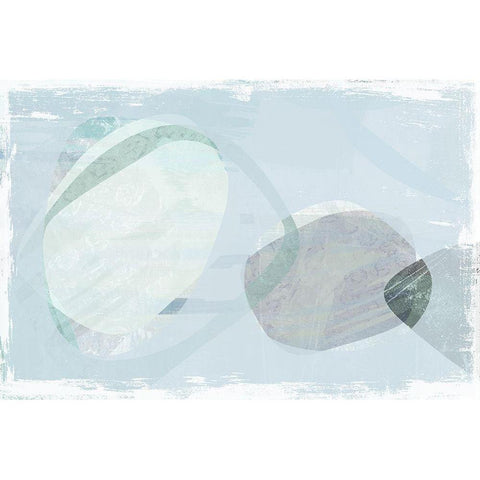 Blue Tide White Modern Wood Framed Art Print by Naskrent, Delores