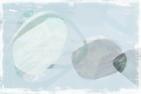 Blue Tide Black Ornate Wood Framed Art Print with Double Matting by Naskrent, Delores