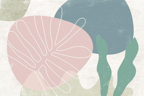 Fresh Growth White Modern Wood Framed Art Print with Double Matting by Naskrent, Delores