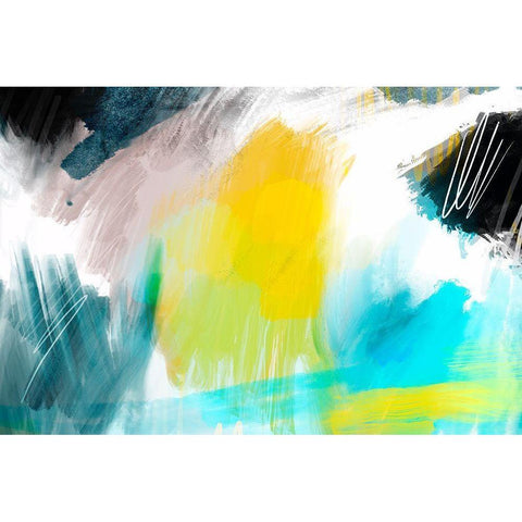 Glowing Sky Black Modern Wood Framed Art Print with Double Matting by Naskrent, Delores