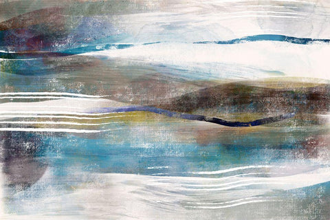 Sea and Sand White Modern Wood Framed Art Print with Double Matting by Naskrent, Delores