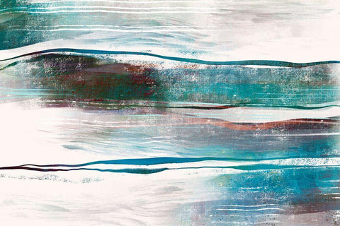 Lapping Waves White Modern Wood Framed Art Print with Double Matting by Naskrent, Delores