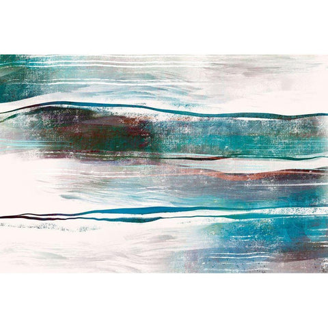 Lapping Waves Black Modern Wood Framed Art Print with Double Matting by Naskrent, Delores