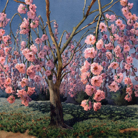 Tree Music III Black Ornate Wood Framed Art Print with Double Matting by Wang, John