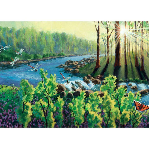 Spring Melody White Modern Wood Framed Art Print by Wang, John