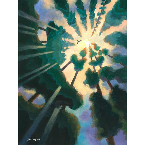 Fantasia of Summer Black Modern Wood Framed Art Print by Wang, John