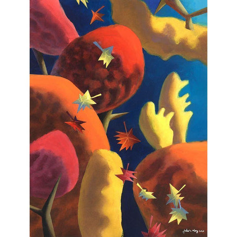 Fantasia of Autumn White Modern Wood Framed Art Print by Wang, John