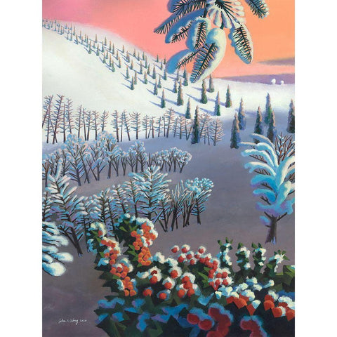 Fantasia of Winter Gold Ornate Wood Framed Art Print with Double Matting by Wang, John