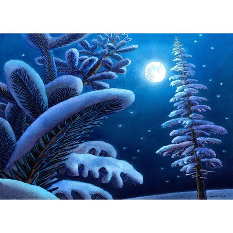 Tree Music VI Black Modern Wood Framed Art Print by Wang, John