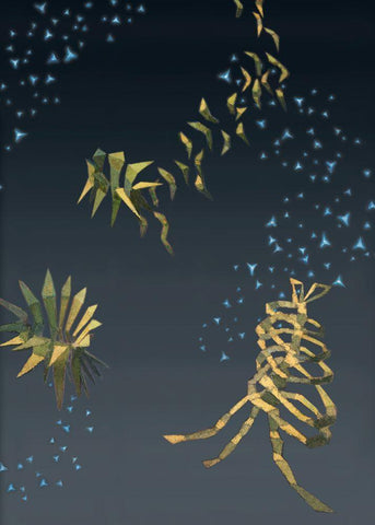 Reviving Tone Poem II White Modern Wood Framed Art Print with Double Matting by Wang, John