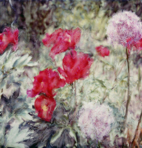 Garden White Modern Wood Framed Art Print with Double Matting by Stalus, Judy