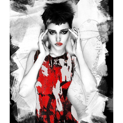 Red Dress I White Modern Wood Framed Art Print by Smith, Karen