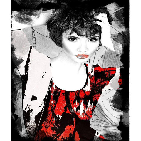 Red Dress II Black Modern Wood Framed Art Print with Double Matting by Smith, Karen