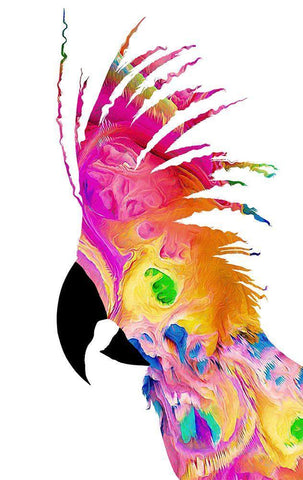 Painted Birdy White Modern Wood Framed Art Print with Double Matting by Smith, Karen