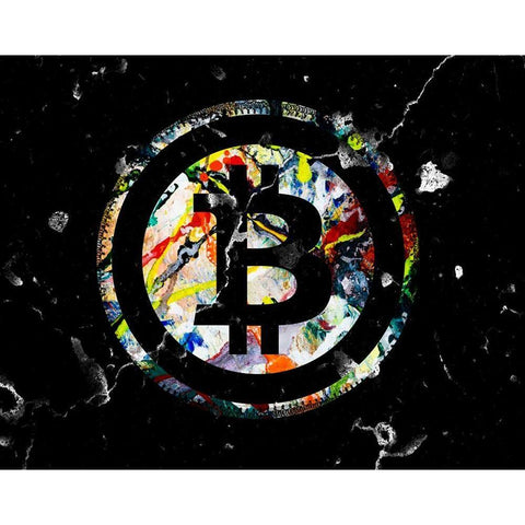 Bitcoin Paint White Modern Wood Framed Art Print by Smith, Karen