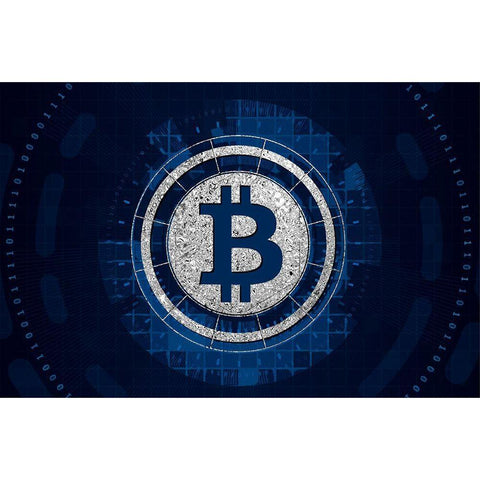Bitcoin Cyber Black Modern Wood Framed Art Print by Smith, Karen