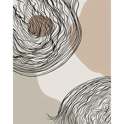 Swirlage II Black Modern Wood Framed Art Print with Double Matting by Smith, Karen
