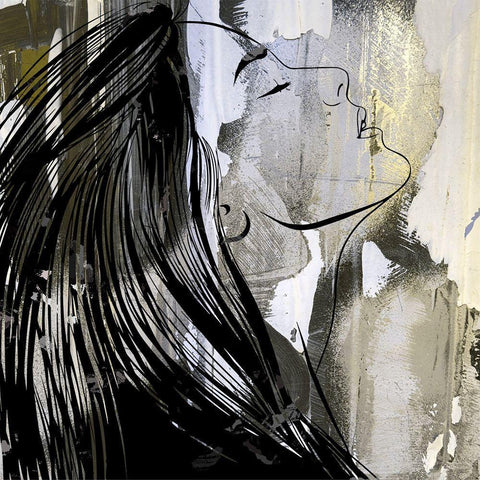 Face in the Wall I Gold Ornate Wood Framed Art Print with Double Matting by Smith, Karen