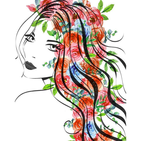 Rosey I White Modern Wood Framed Art Print by Smith, Karen