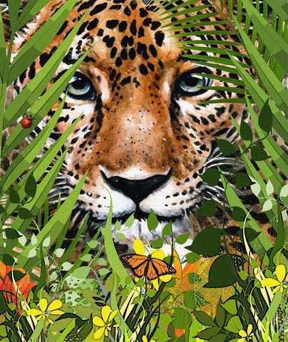 Jungle Moves I White Modern Wood Framed Art Print with Double Matting by Smith, Karen