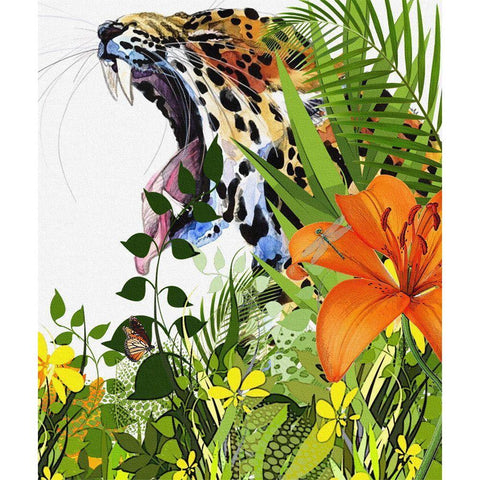 Jungle Moves II White Modern Wood Framed Art Print by Smith, Karen