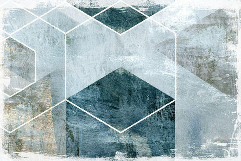 Inclination White Modern Wood Framed Art Print with Double Matting by Naskrent, Delores