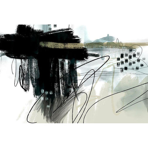 Citadel Black Modern Wood Framed Art Print with Double Matting by Naskrent, Delores