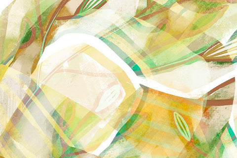 Broadleaf Black Ornate Wood Framed Art Print with Double Matting by Naskrent, Delores