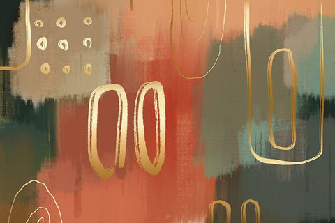 Terracotta Black Ornate Wood Framed Art Print with Double Matting by Naskrent, Delores