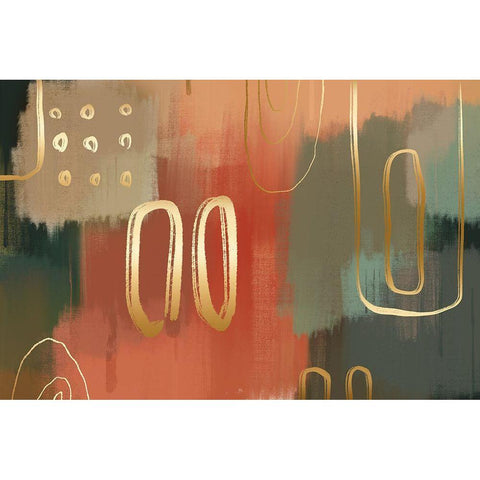 Terracotta Black Modern Wood Framed Art Print by Naskrent, Delores