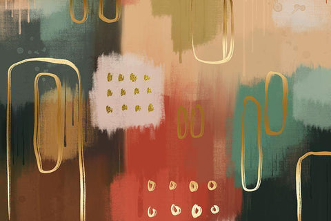 Earthenware White Modern Wood Framed Art Print with Double Matting by Naskrent, Delores