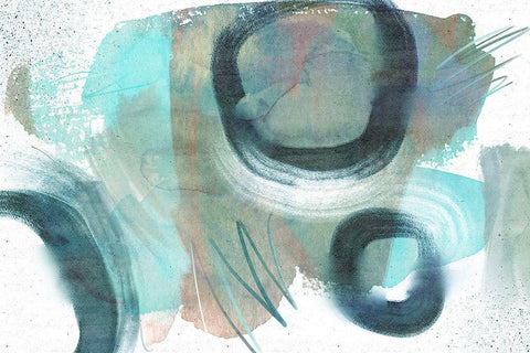 Hushed Tones White Modern Wood Framed Art Print with Double Matting by Naskrent, Delores