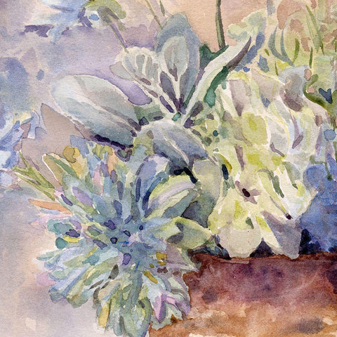 Periwinkle Bluish Hydrangeas II Gold Ornate Wood Framed Art Print with Double Matting by Evalia Designs