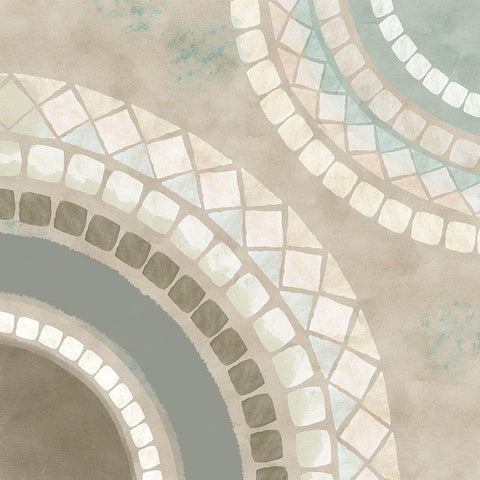 Amalfi Mosaic II White Modern Wood Framed Art Print with Double Matting by Kouta, Flora