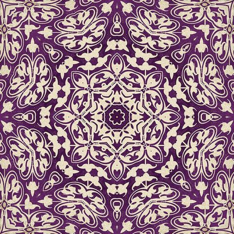 Vintage Star Tile I Black Ornate Wood Framed Art Print with Double Matting by Haase, Andrea