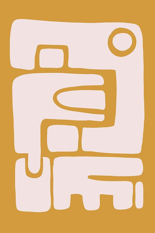 Seventies Vibe I White Modern Wood Framed Art Print with Double Matting by Haase, Andrea