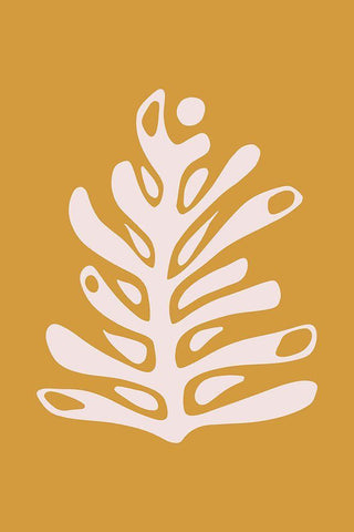 Seventies Leaf I Black Ornate Wood Framed Art Print with Double Matting by Haase, Andrea