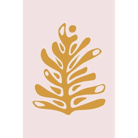 Seventies Leaf II Gold Ornate Wood Framed Art Print with Double Matting by Haase, Andrea