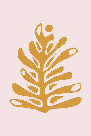 Seventies Leaf II White Modern Wood Framed Art Print with Double Matting by Haase, Andrea