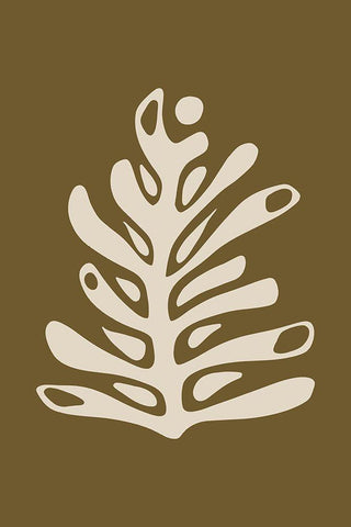 Seventies Leaf III White Modern Wood Framed Art Print with Double Matting by Haase, Andrea