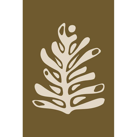 Seventies Leaf III Gold Ornate Wood Framed Art Print with Double Matting by Haase, Andrea