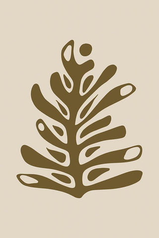 Seventies Leaf IV White Modern Wood Framed Art Print with Double Matting by Haase, Andrea